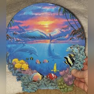 1996 Sealife At Sunrise Dolphin Collectors Plate